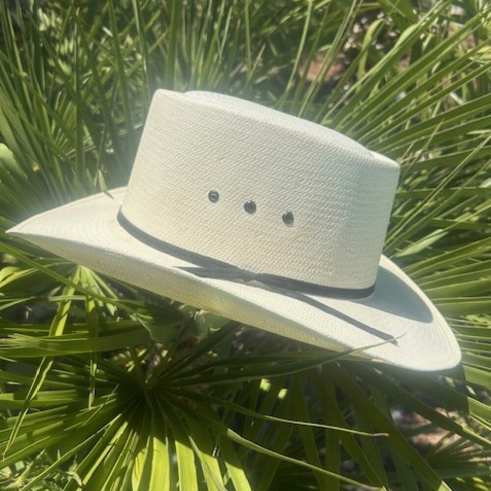 SHANTUNG Genuine Gambler 30X Straw HAT – Size 7 3/8